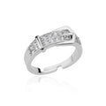 Crystal Buckle Adjustable Ring – Stainless Steel Belt Band