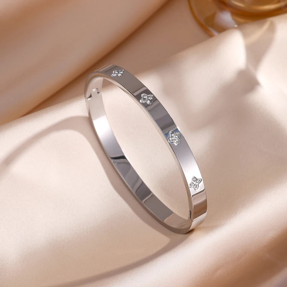 SparkLuxe Zircon Bracelet – Stainless Steel