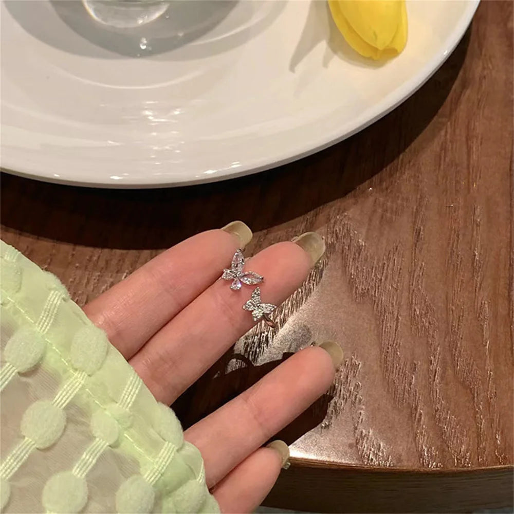 Crystal Butterfly Ring – Adjustable Open Band