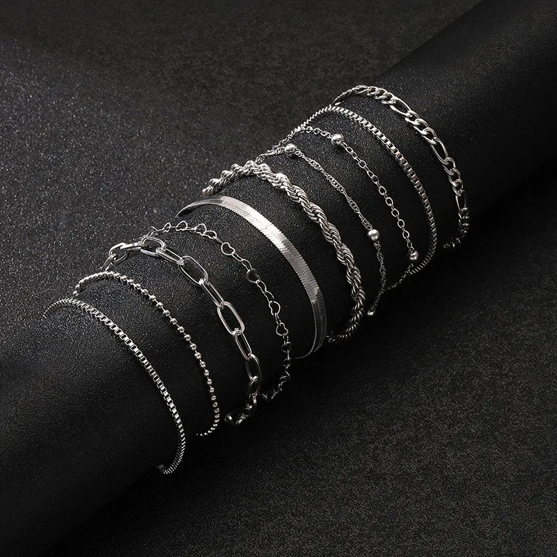 Golden Layers Boho Bracelet Set (10 Pieces)