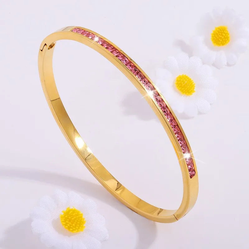 SparkLuxe Zircon Bracelet – Stainless Steel