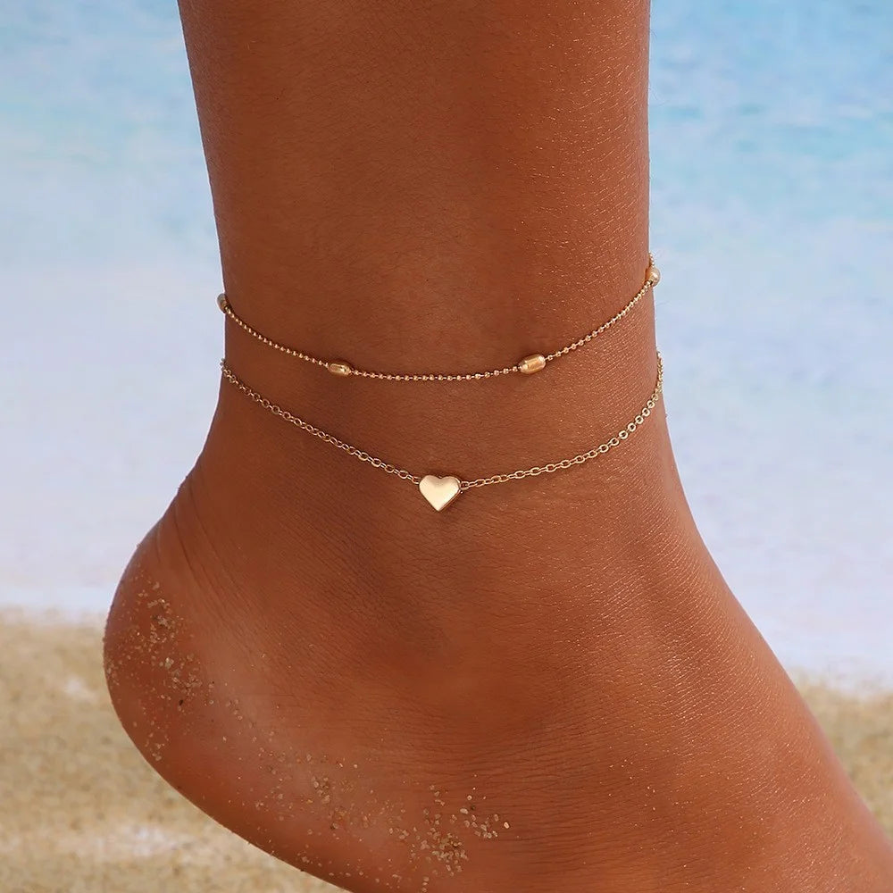 Boho Charm Anklet Set (5 Pieces)