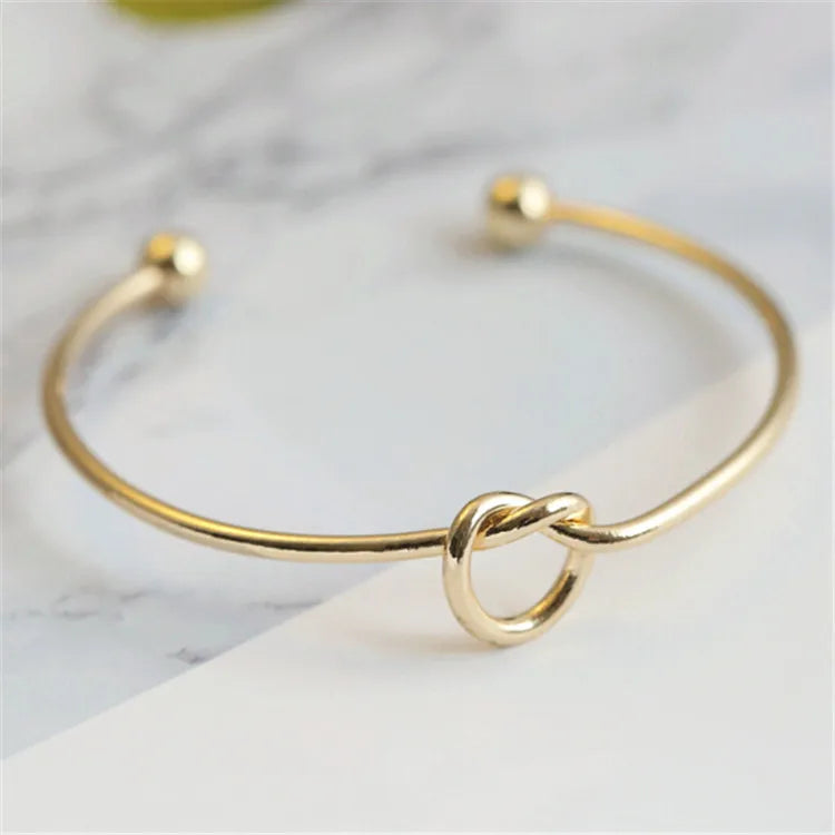 Twisted Rope Cuff Bracelet | Woven Stainless Steel Bangle | Gold & Silver
