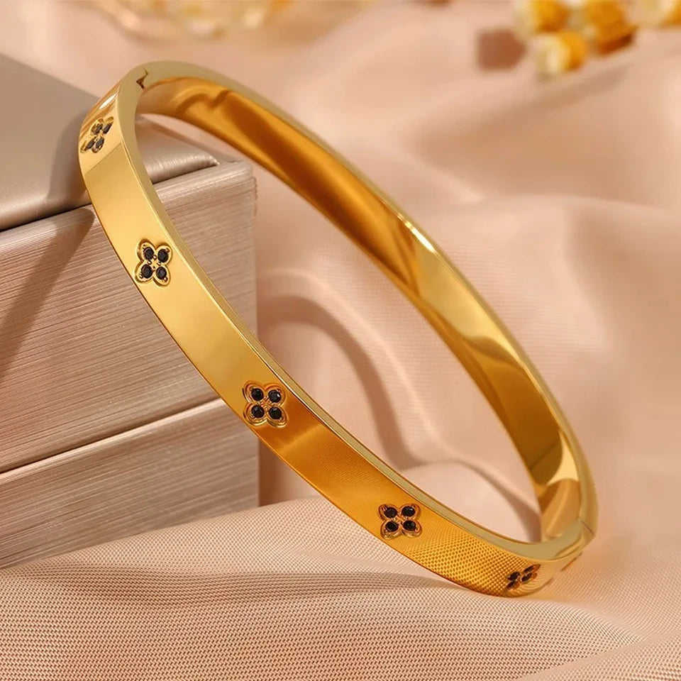 SparkLuxe Zircon Bracelet – Stainless Steel