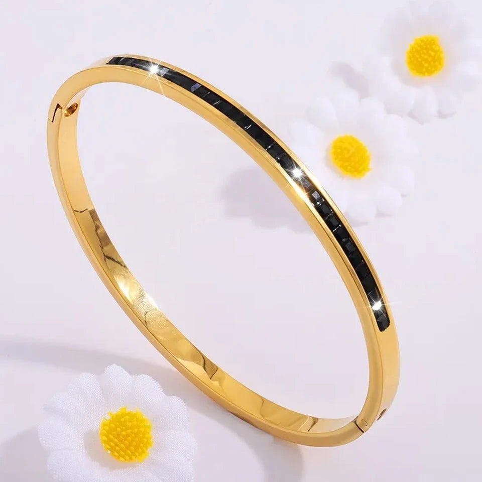SparkLuxe Zircon Bracelet – Stainless Steel