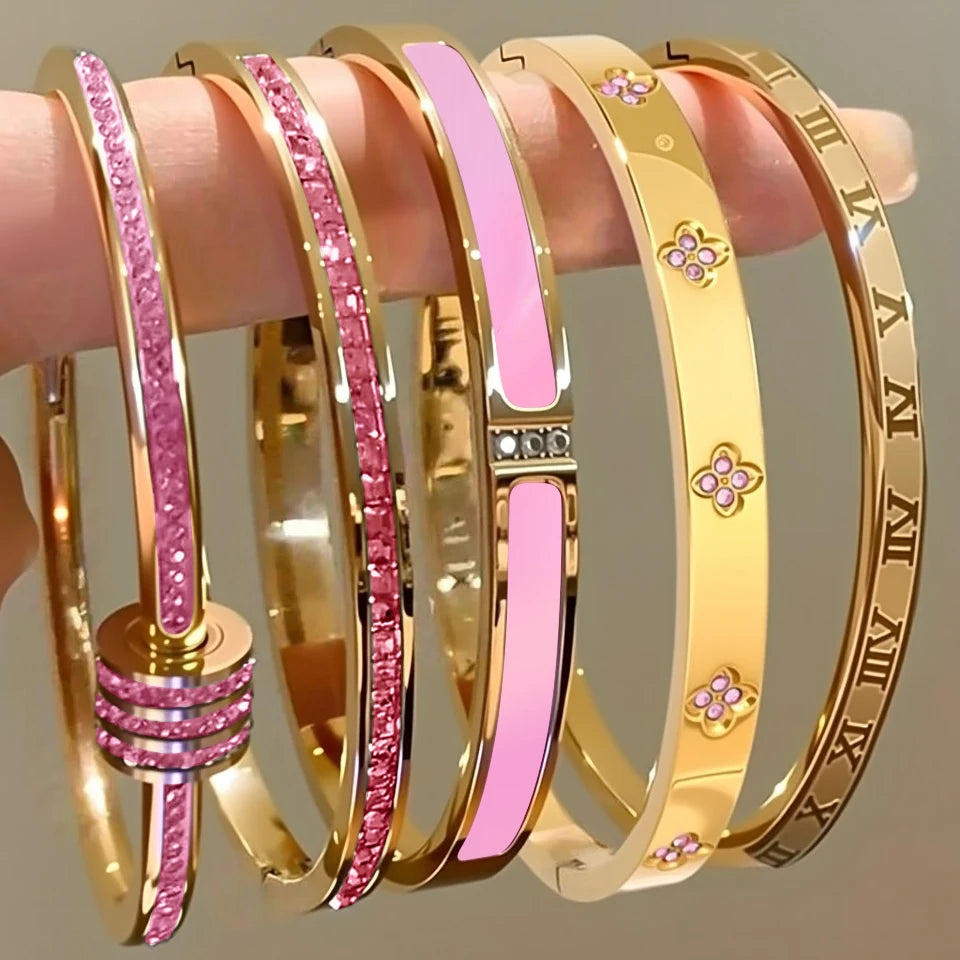 SparkLuxe Zircon Bracelet – Stainless Steel