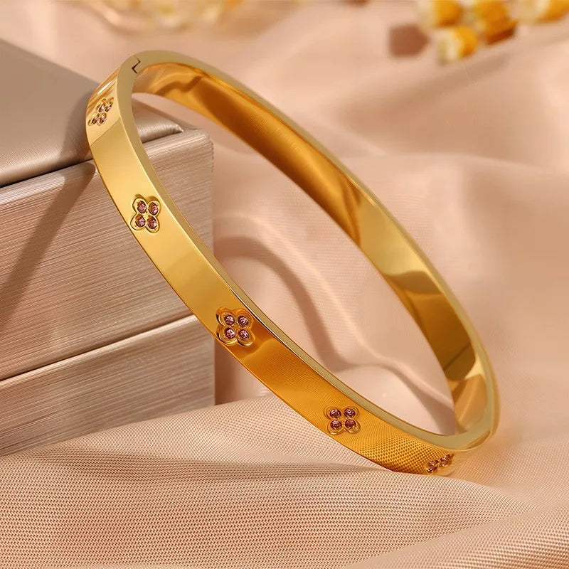 SparkLuxe Zircon Bracelet – Stainless Steel