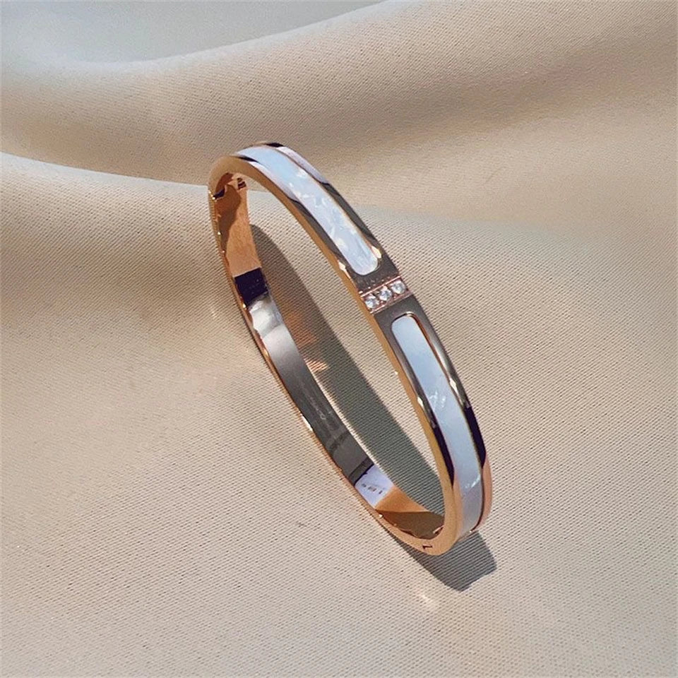 SparkLuxe Zircon Bracelet – Stainless Steel