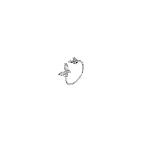 Crystal Butterfly Ring – Adjustable Open Band