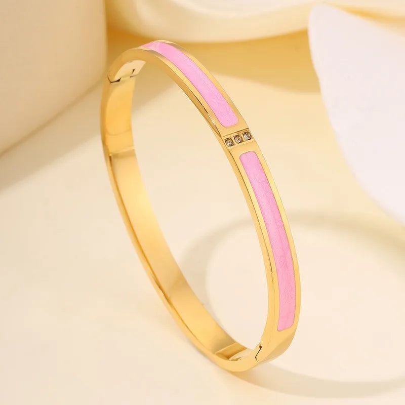 SparkLuxe Zircon Bracelet – Stainless Steel