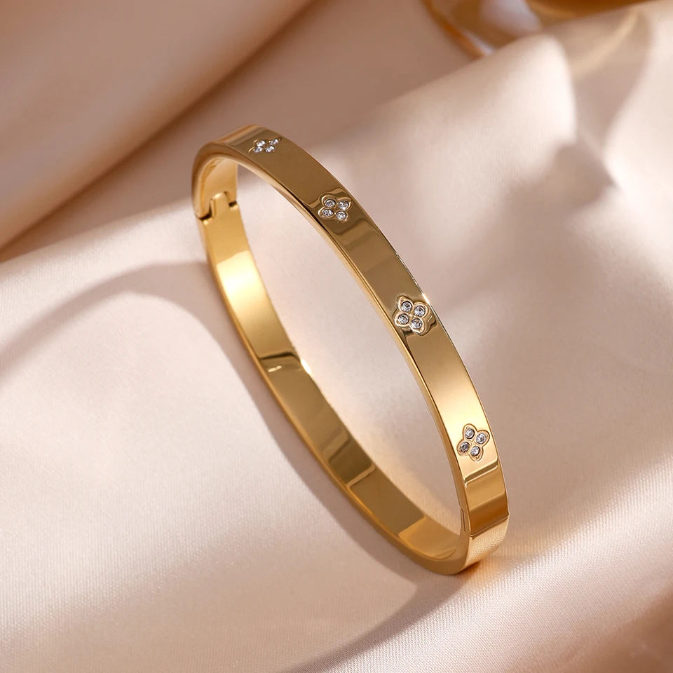 SparkLuxe Zircon Bracelet – Stainless Steel