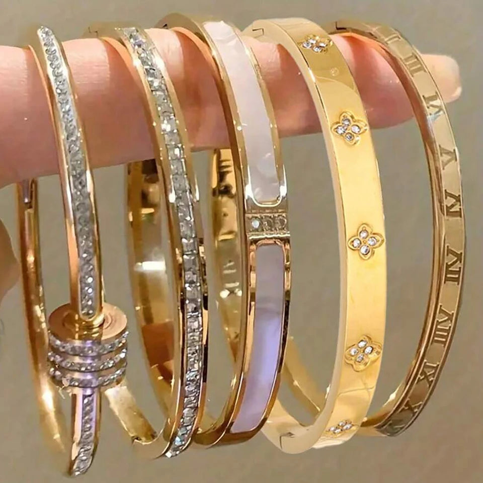 SparkLuxe Zircon Bracelet – Stainless Steel