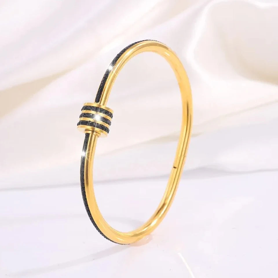 SparkLuxe Zircon Bracelet – Stainless Steel