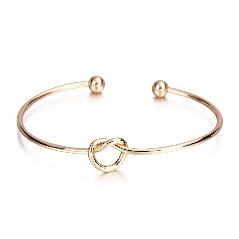 Twisted Rope Cuff Bracelet | Woven Stainless Steel Bangle | Gold & Silver