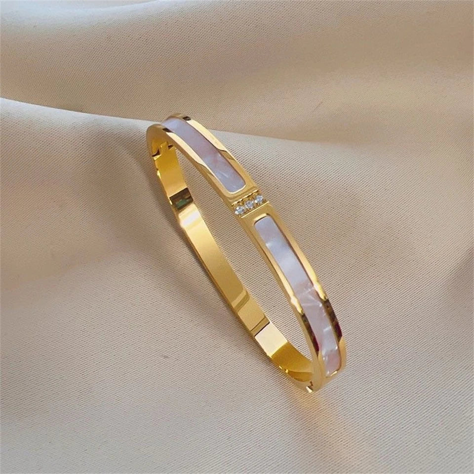 SparkLuxe Zircon Bracelet – Stainless Steel